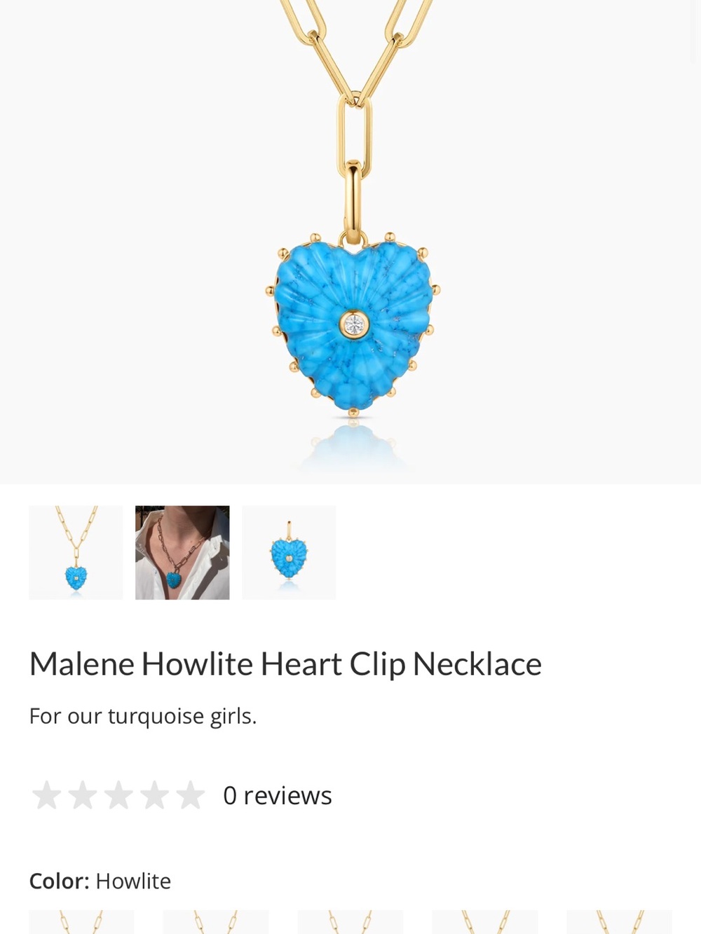 Thatch Malene Howlite Heart Clip Necklace - Picture 8 of 9